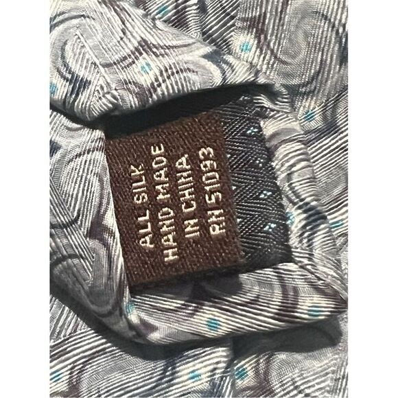 John Bartlett Men's Silk Tie Geometric Pattern Multicolor Designer - Picture 5 of 5